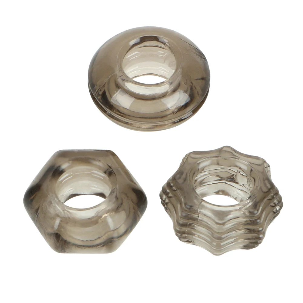 Silicone Cock Ring Adult Products Crystal Penis Ring 3Pcs/set Delay Ejaculation Sex Toys for Men
