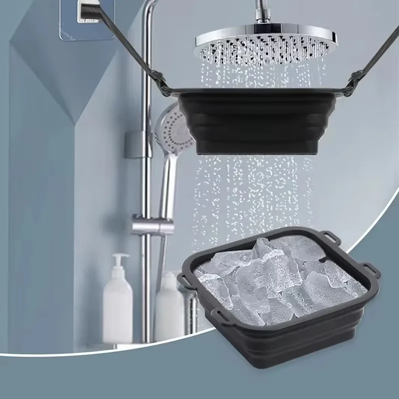 Portable Storable Ice Bath Silicone Shower Fruit And Vegetable Washing Basket Head Household Bath Water Fast Water Heat Relief