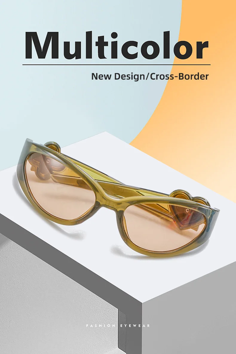 Ovale Y2K-Sonnenbrille für Damen, lustig, Vintage, 2025, Brillen, Damenmode, Persönlichkeit, Sonnenbrille, weiblich, Lentes – Detail 1