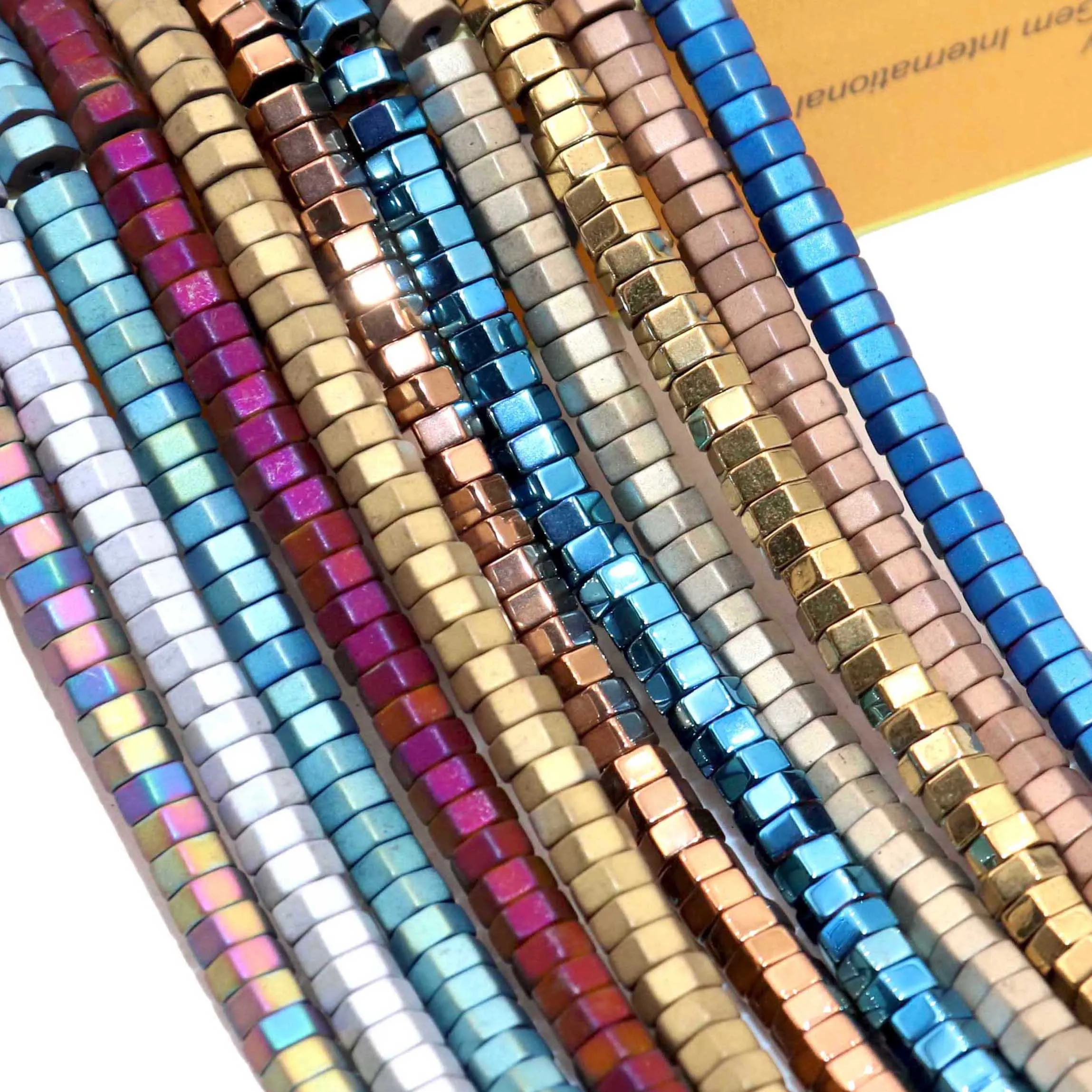 Natural Hematite Stone Faceted Round Flat Loose Spacer Beads For Jewelry Making DIY Charms Bracelet Necklace Accessories