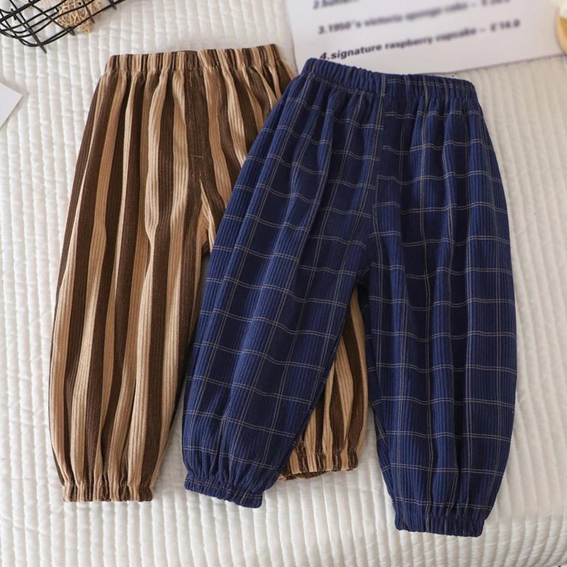 Spring New Children's Sports Pants Casual Pants Children's Pants Guard Pants Boys and Girls Korean Edition Stripe Outwear Pants