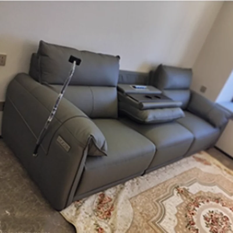 أرائك غرفة المعيشة المصممة الحقيقية باللون الأبيض الحد الأدنى الحديثة صالة أريكة استرخاء جلدية فاخرة لينة الأريكة أثاث Wohnzimmer للمنزل #2