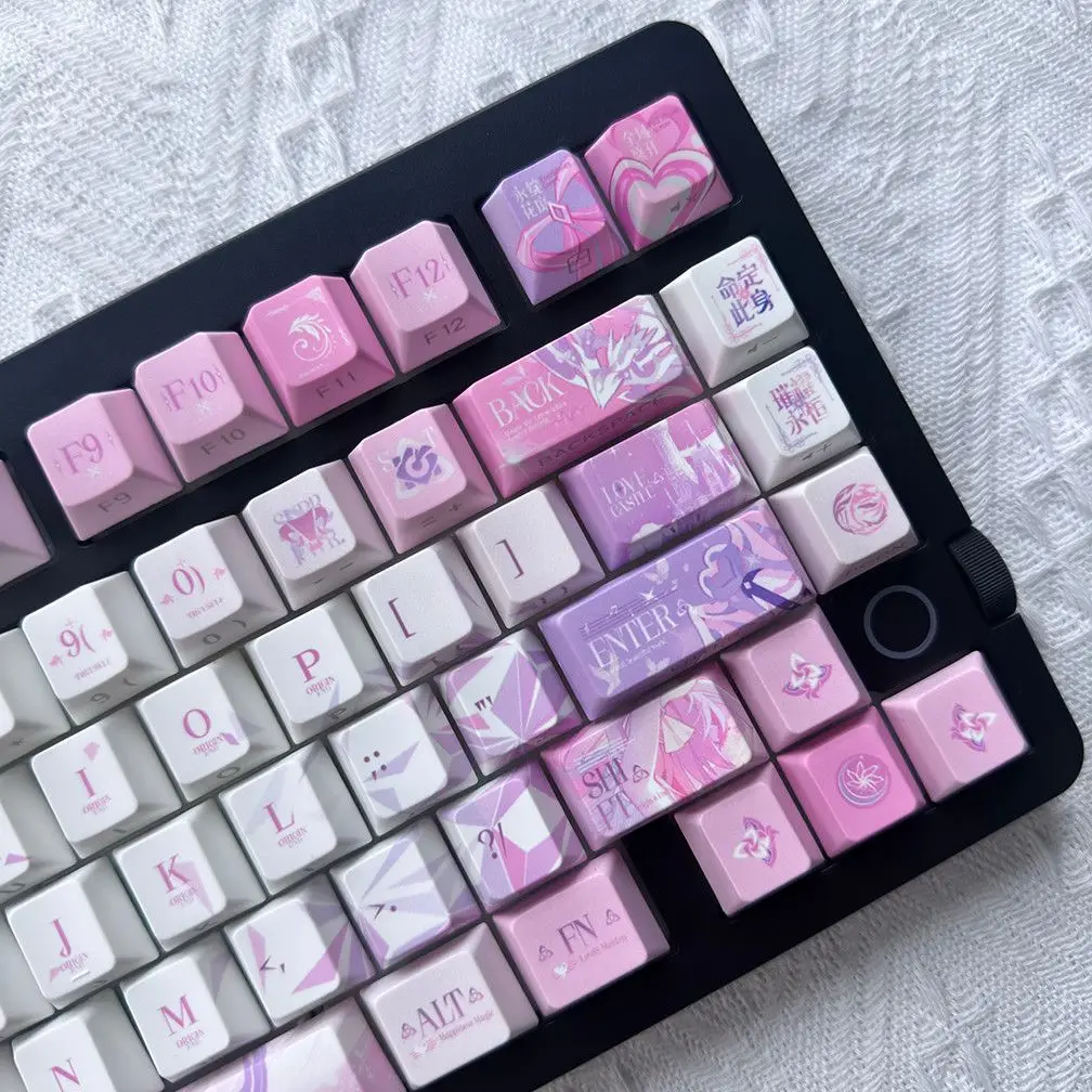 122 KeysHonkai 3 Miss Pink Elf♪ Elysia Game Keycap Impression PBT Game Side Engraved Cherry MOA Two-dimensional Keycap for
