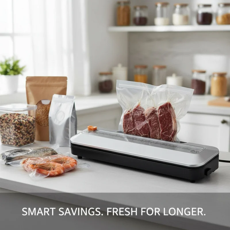Fully Automatic Intelligent Vacuum Sealer with Powerful Suction, Dual-use for Dry and Wet, Smart Household Sealing Machine