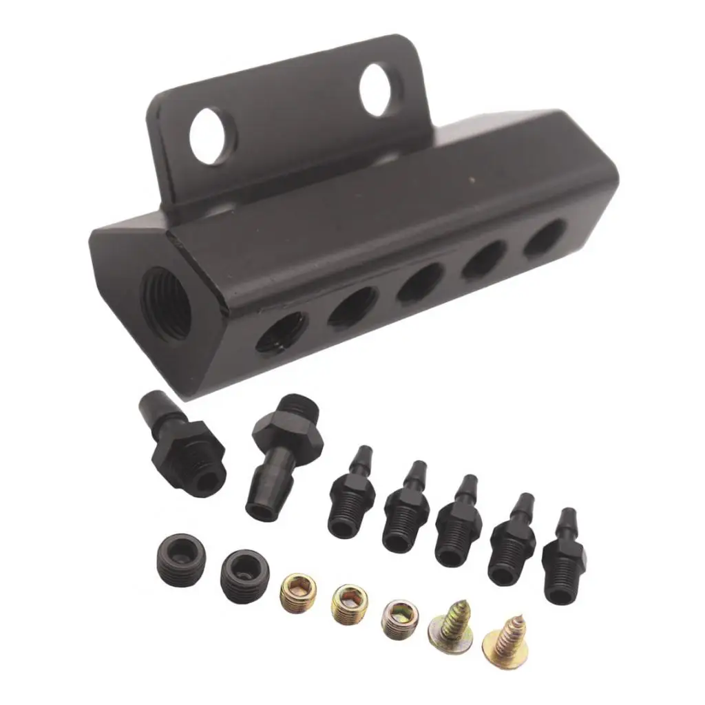 Bright Dip Anodized Port Car Vacuum Block Universal Intake Manifold Turbo Boost Connector Kit for Automotive