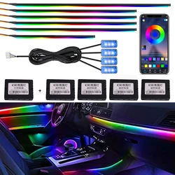 18 in 1 RGB Dreamcolor Acrylic Interior Car LED Strip Light With Wireless APP Ambient Lighting Kits Sync to Music Car Neon Light