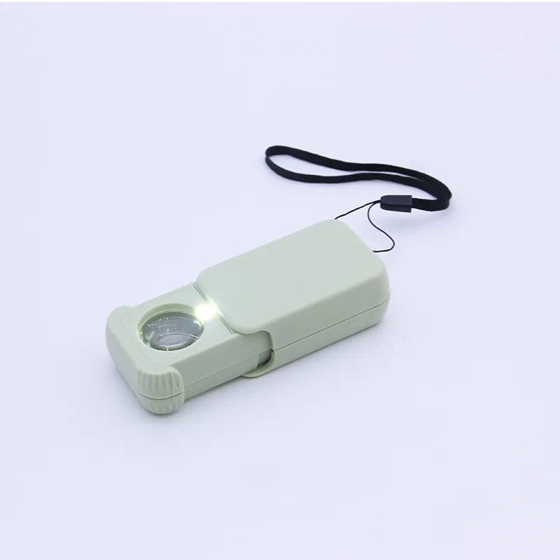 Portable Pull-Out Double Layered Lens with Led Light, High Magnification 15X 30X, Jewelry Identification 45X Magnifying Glass