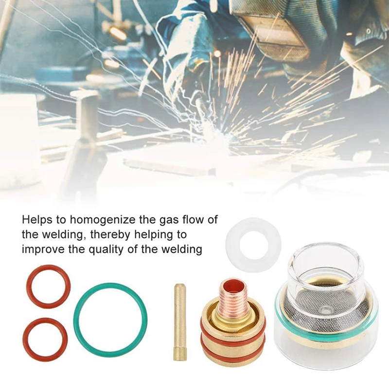 TIG Gas Lens Collet consumabile Kit torcia per saldatura TIG con anello in plastica bianca modello per WP9 WP20