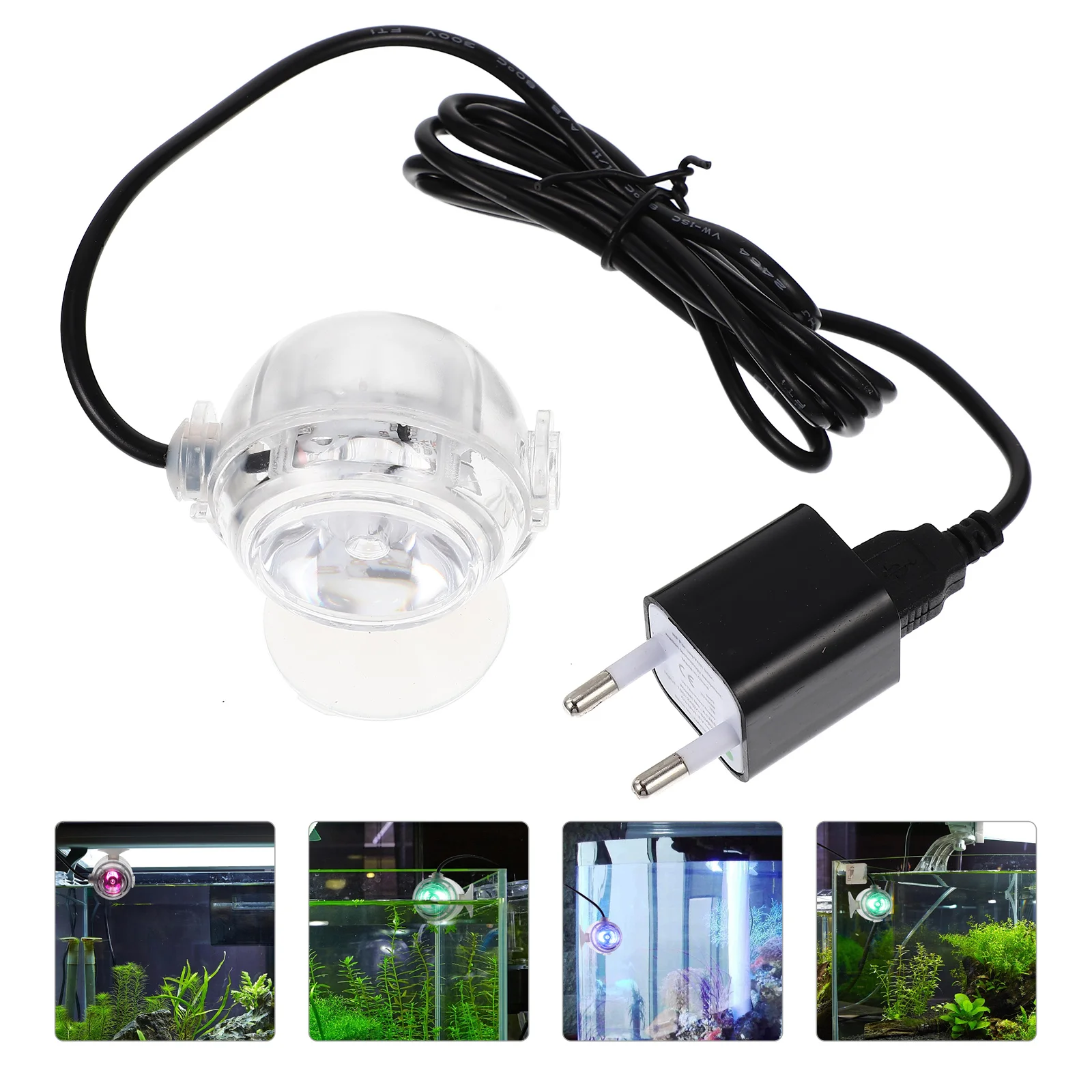 

Aquarium Spot Light Colorful Aquarium Light Underwater Light Suction Cup Tank Light (EU Plug) fish tank light