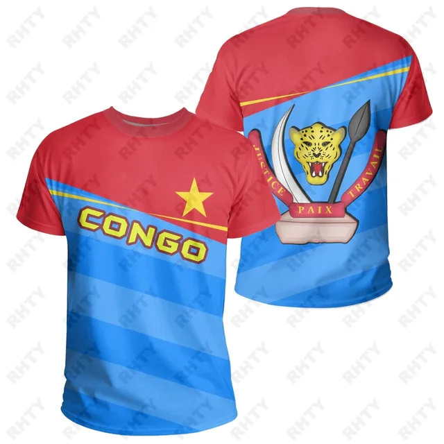 Republic Of Congo Youth T Shirt Congo Brazzaville Kids Child Football Jersey Personalized Name Number Logo On Casual Clothes 6XL