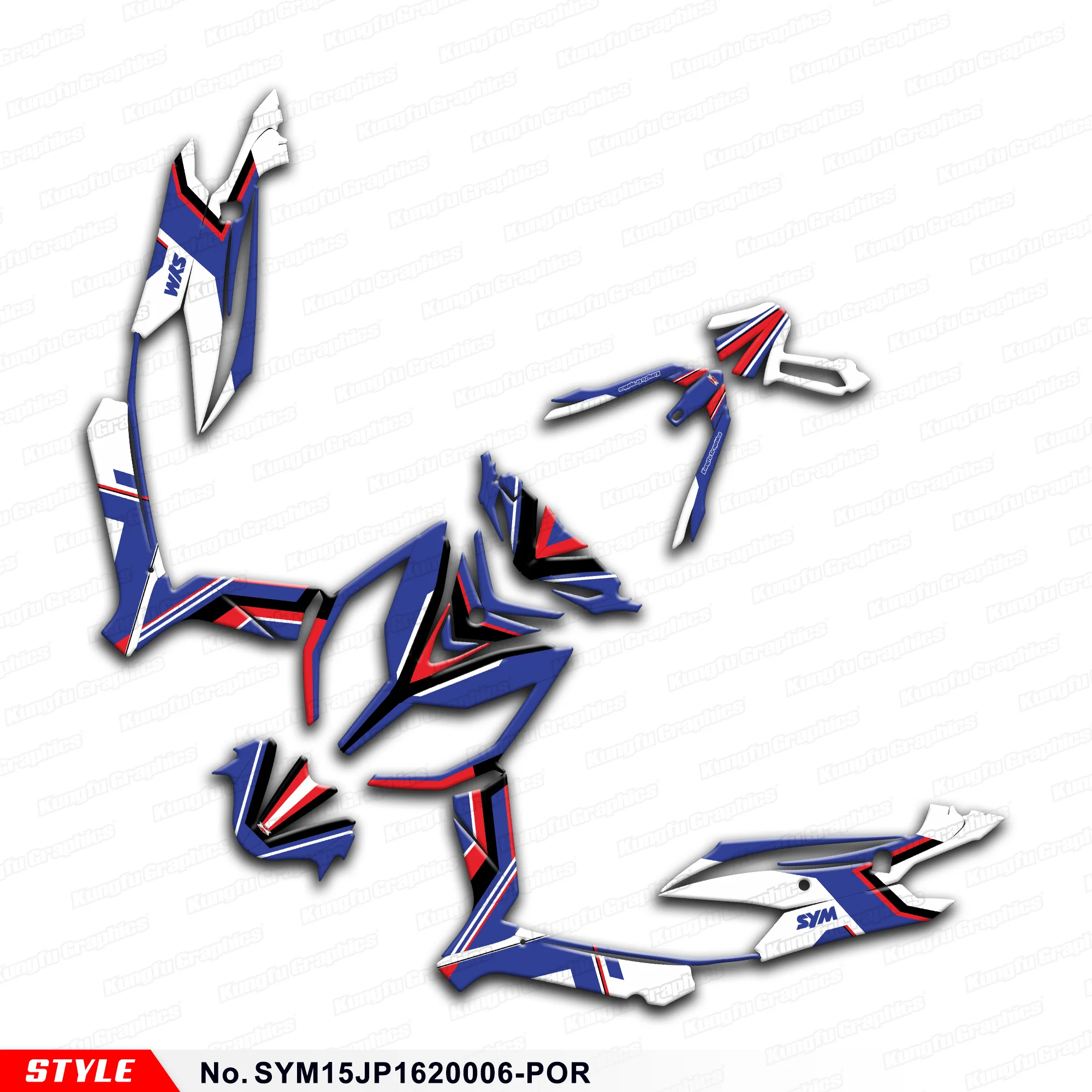 

JY RACING Stickers Complete Graphic Kit for SYM JET POWER JP 150 JP150 2016 2017 2018 2019 2020, Accessories, SYM15JP1620006-POR