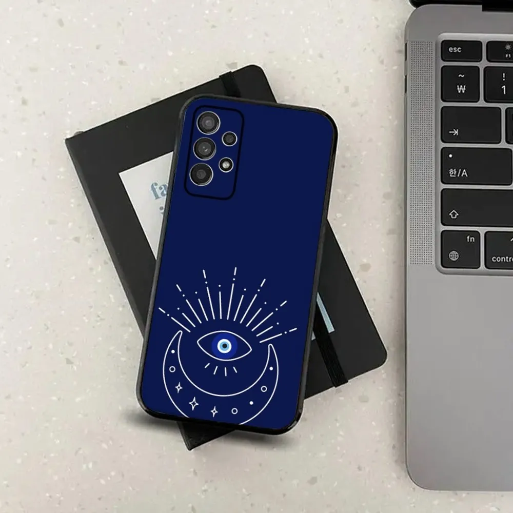 Turkish Blue Evil Eye Phone Case For Samsung S24,S21,S22,S23,S30,Ultra,S20,Plus,Fe,Lite,Note,10,9,5G Black Soft Cover