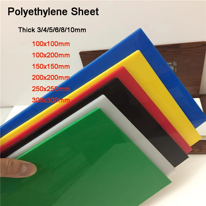

1 шт. цветной полиэтиленовый лист, пластиковая доска, полиэтиленовая высокотемпературная доска, пластина UPE/HDPE для гравировки с ЧПУ, толщина 3/4/5/6/8/10 мм