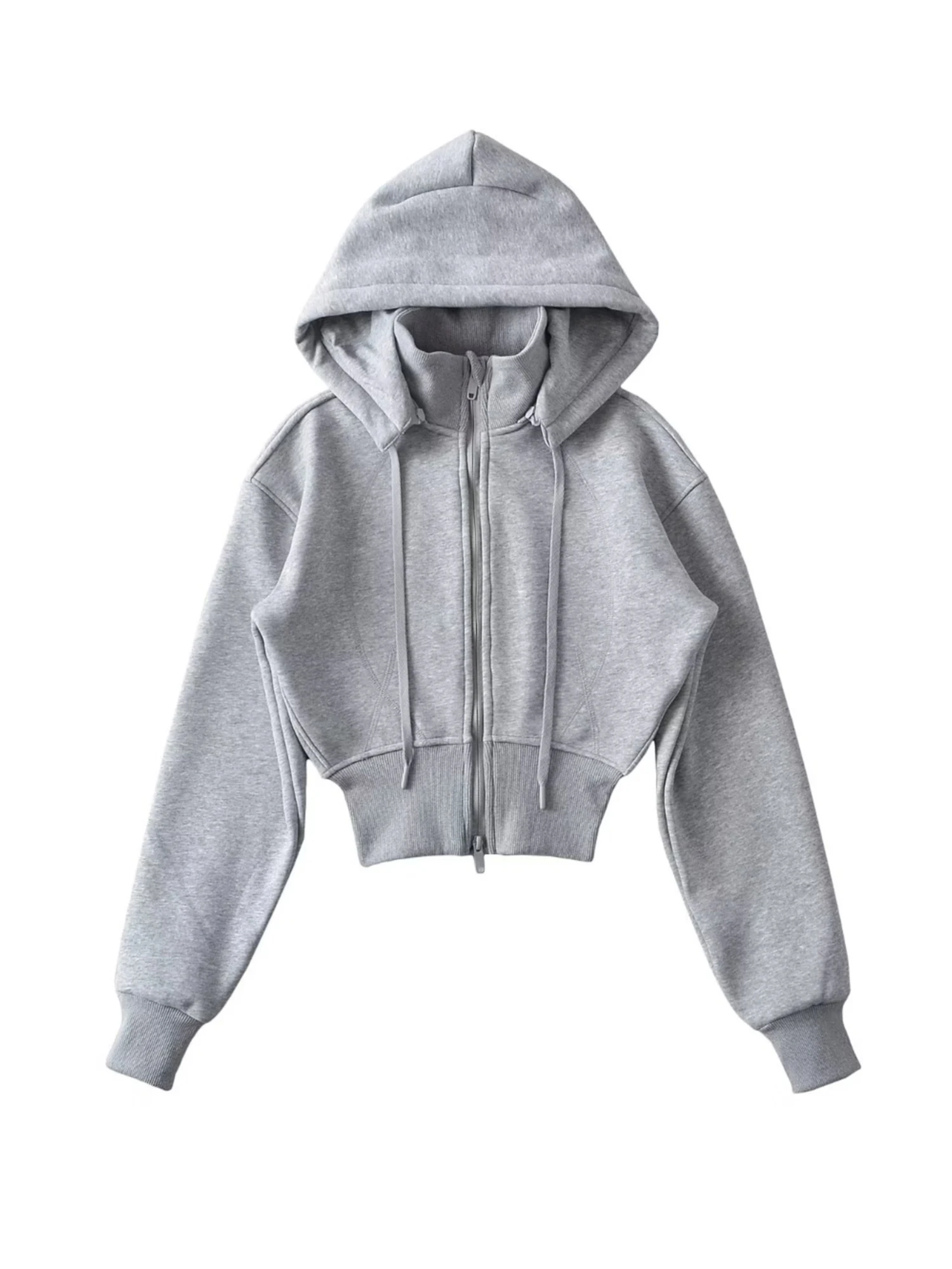 المرأة المشمش اقتصاص البلوز خمر Harajuku Y2k سحابات أكمام طويلة البلوز البلوز قمة 2000s موضة الملابس الخريف