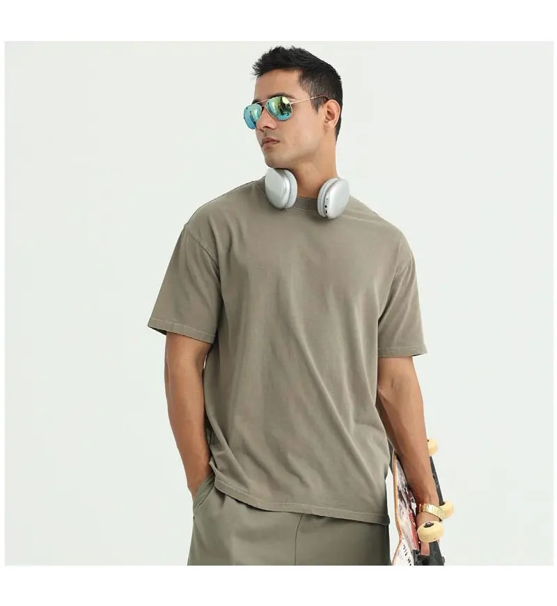 Custom Your LOGO Hip Hop Streetwear Men 100% Cotton T-shirts Washed Top Tee Unisex Summer Retro Brand Personalized