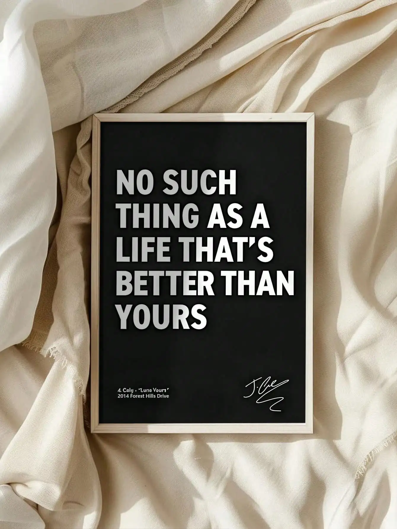 قطعة واحدة من ملصق جدار الفن القماشي الملهم - ملصق اقتباس كلمات "Love Yourz"، هدية مثالية لمحبي الموسيقى ومحبيها، بدون إطار #1