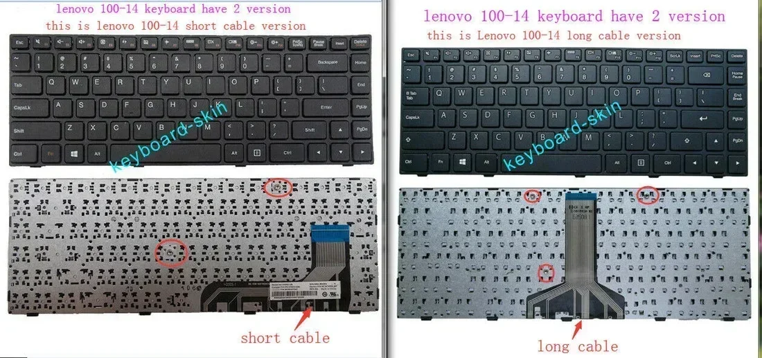 New US Keyboard for Lenovo tianyi 100-14,100-14IBY 100-14ISK laptop short cable version