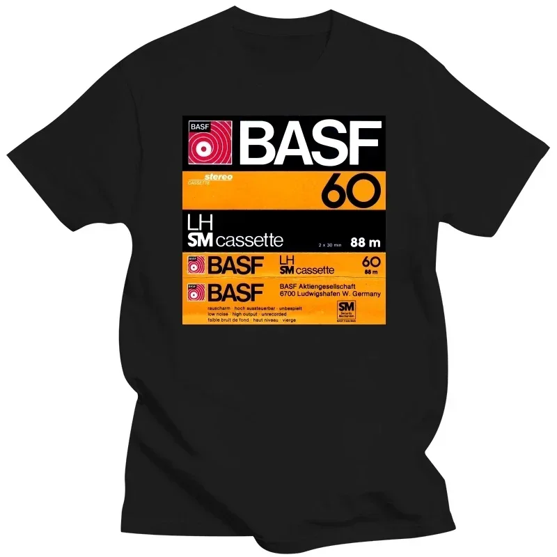 men clothing funny 2024 T-Shirt BASF Tape Cassettes Retro Vintage Audiophiles Unisex Heavy Cotton harajuku oversized t shirt