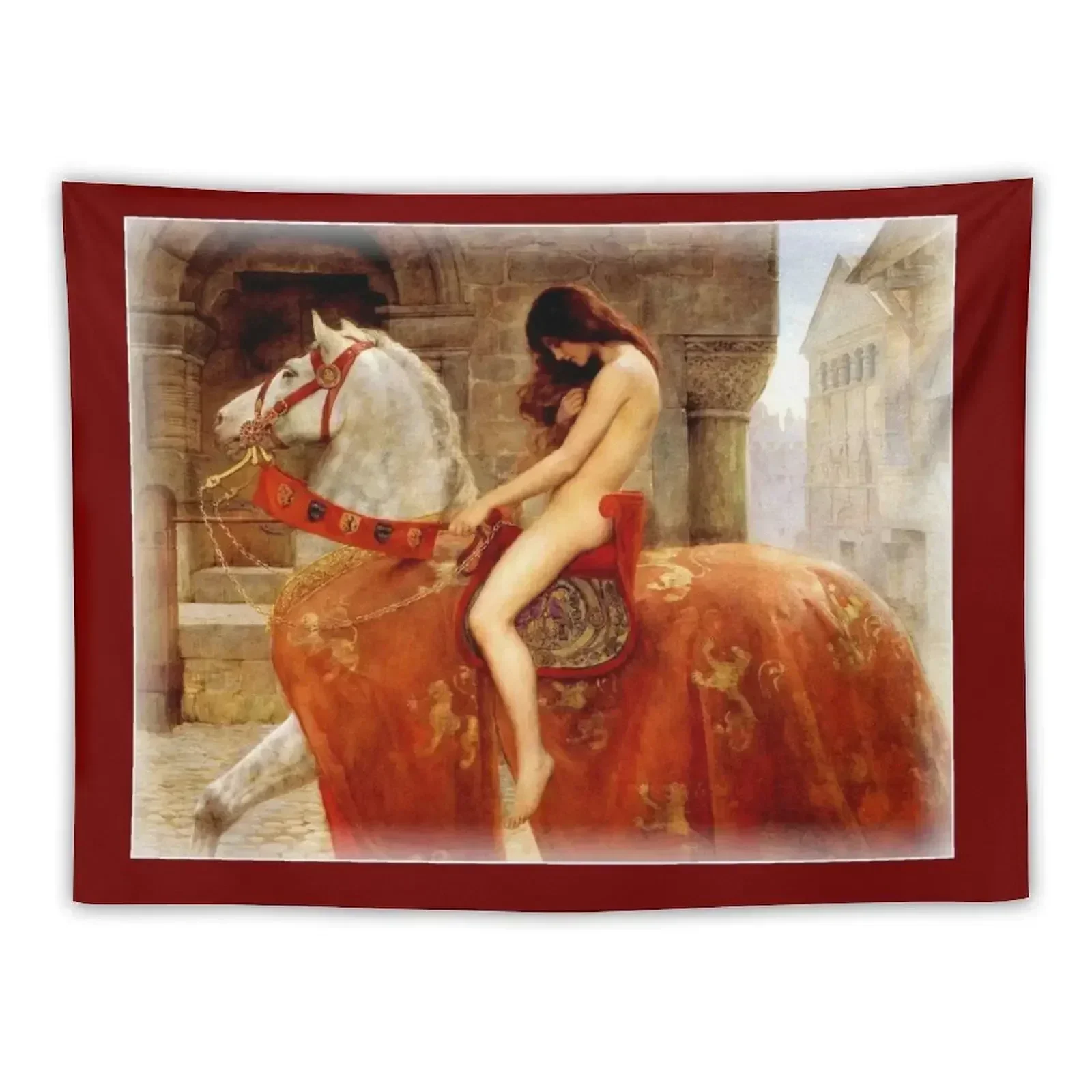 

LADY GODIVA : Vintage 1897 Portrait by John Collier Print Tapestry Nordic Home Decor Bedroom Decor Aesthetic Tapestry