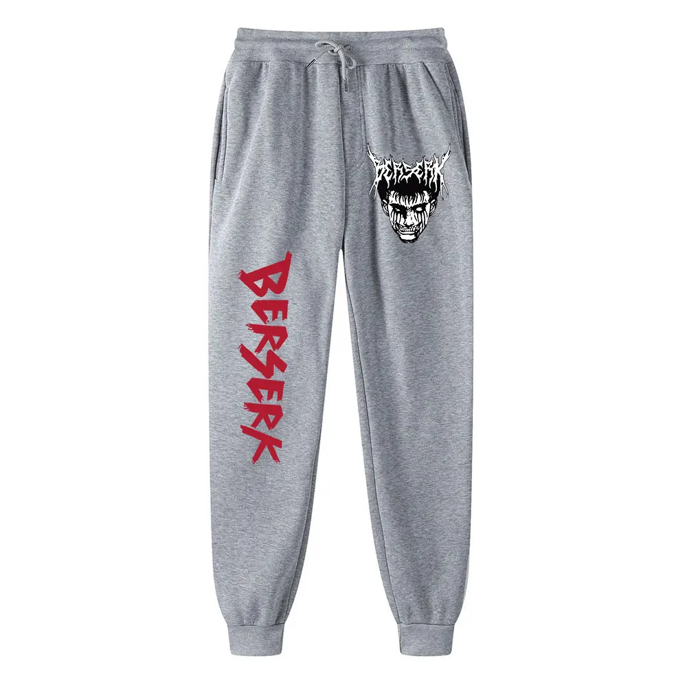 Mens Casual Anime Berserk Pants Autumn Fleece Sweatpants Men Running Jogger Sports Gym Trousers Fashion Workout Men Long Pants