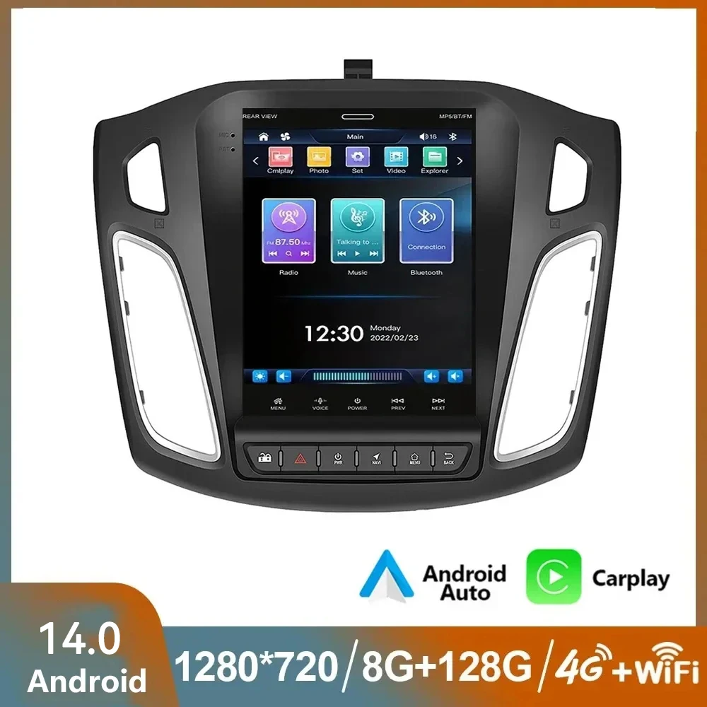 

2Din Car Radio Multimedia android 14 Player For Ford Focus 3 Mk3 2011 -2019 For Tesla Style Screen Navigation GPS 2din Video