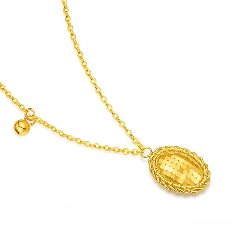 

Luxury Kt18 Gold Color Sparkling Pigeon Egg Female Pendant Necklace for Women Lover Valentine's Day Birthday Jewelry Sets Gifts