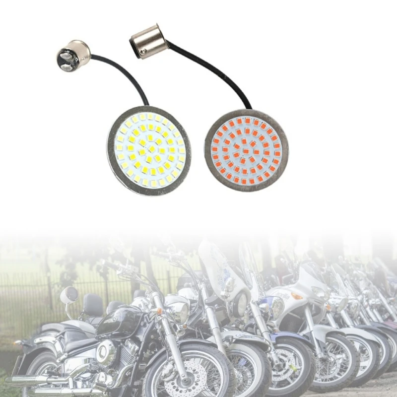 Led Motorcycle Turn Signals Yellow Tail Sequential Lights 12V Daytime Running Light Indicators for Bike Scooter