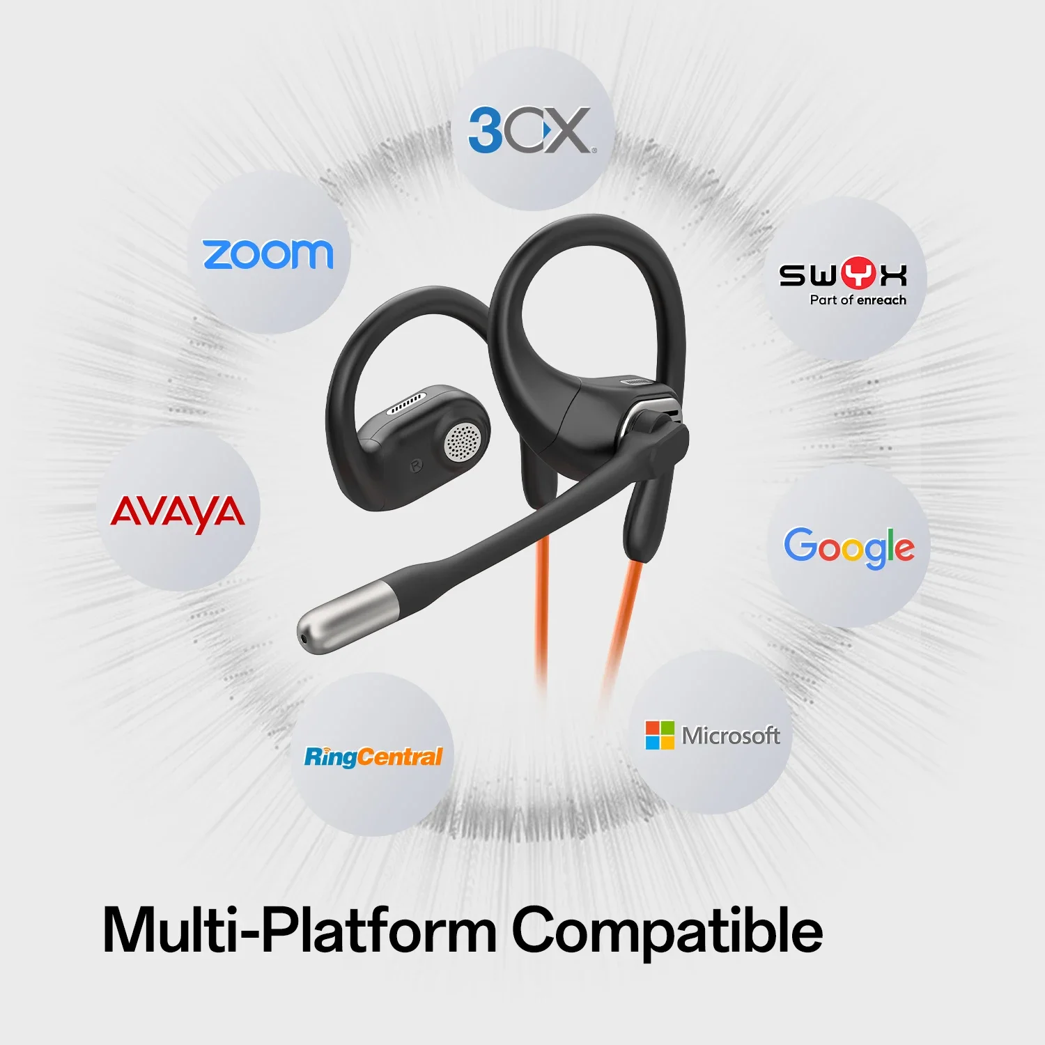 Oneodio OpenRock Lin 10 Wired Earphones Open Ear Headphones With AI ENC Mic USB/Type C Air Conduction Office PC Headset For Zoom