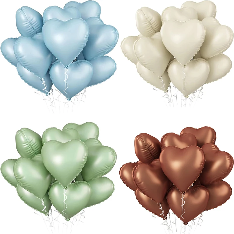 بالونات فويل على شكل قلب عتيق ، 18 بوصة ، وردي ، بيج ، أخضر ، بالغ ، أطفال ، عيد ميلاد سعيد ، زفاف ، زينات حفلات ذاتية الصنع #1