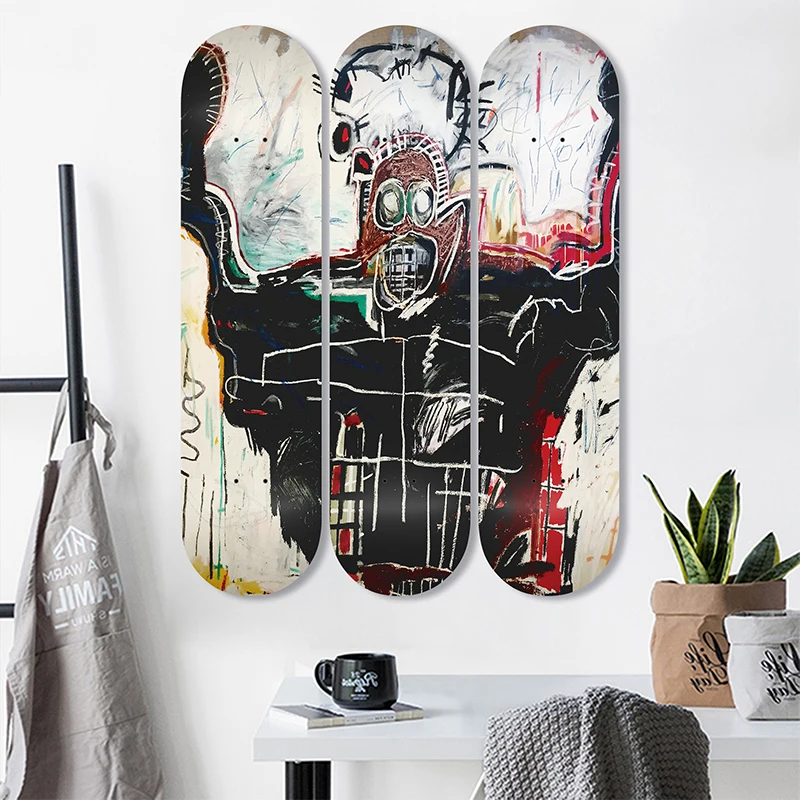 Set of 3pcs Decorative Board Pop Art Skateboard Wall Art 7-layer Maple Decoration Skateboard Furnish and Decorate for Home Decor