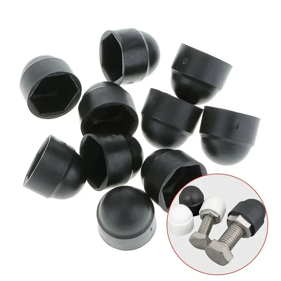 20PCS M6 M8 M10 Screw Cap PE Hexagonal Screw Cap Nylon Insert Domed Plastic Locknut Plastic Front and Rear Door Trimmings