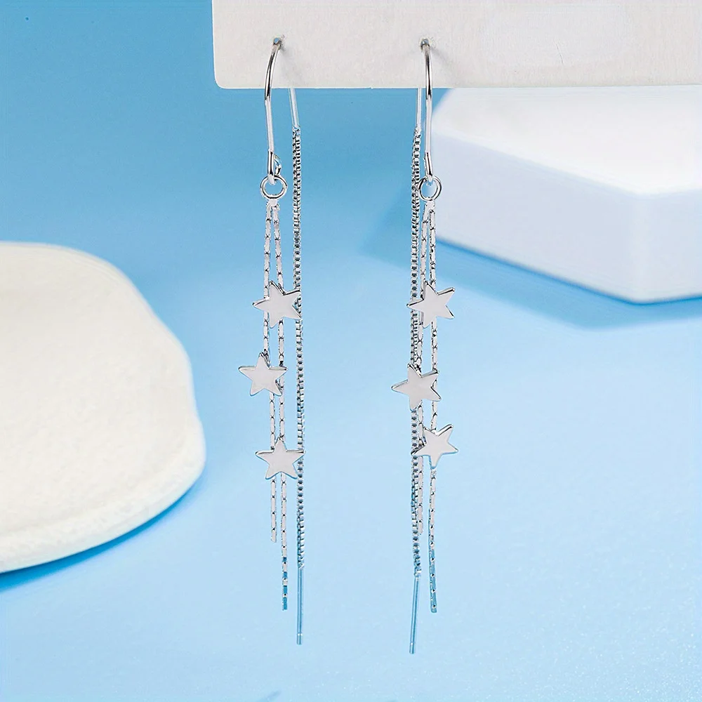 Long Tassel Chain Star Earrings for Women Fahsion Jewelry