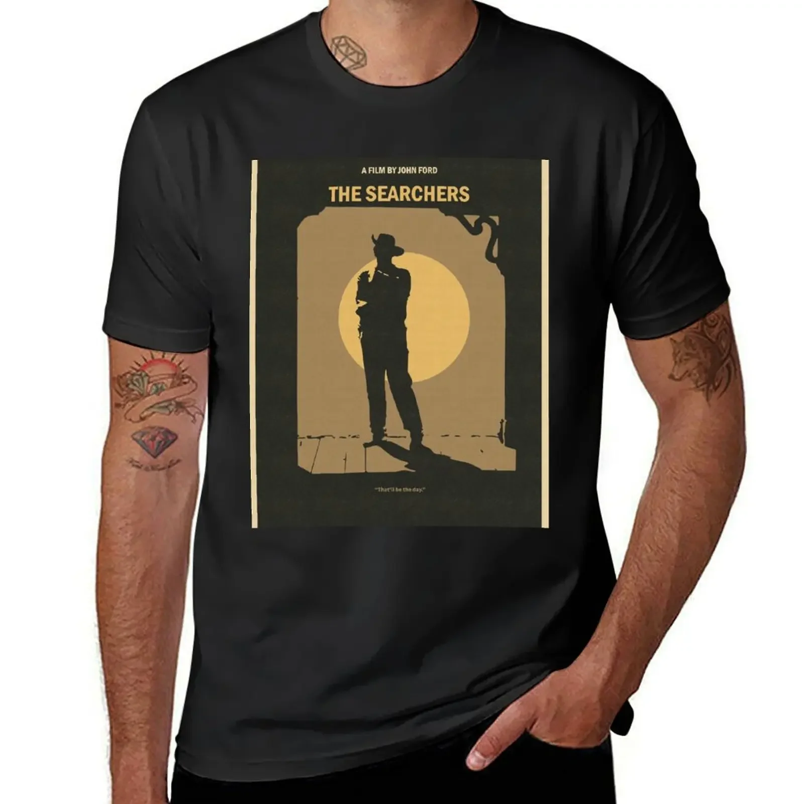 The Searchers 1956 Minimalist Movie Poster T-Shirt customizeds designer shirts anime figures t shirt men 100℅ cotton