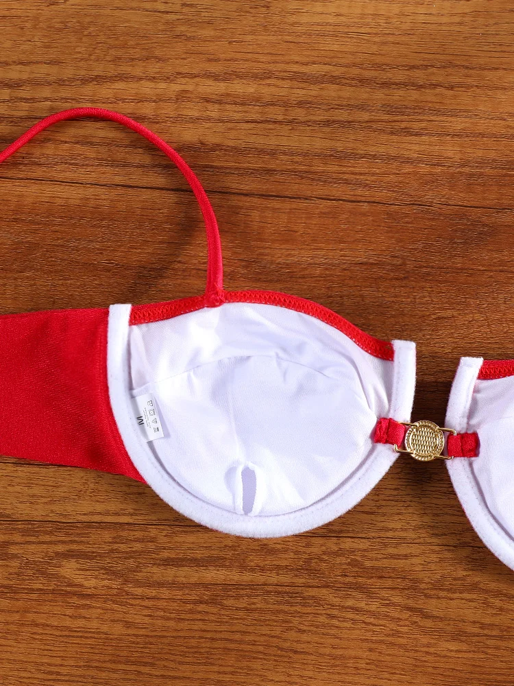 2026 New Push Up Bikinis Sexy String Swimsuit Red Swimwear Women Bathing Suit Summer Beachwear Bandage Bikini Set - Image 4