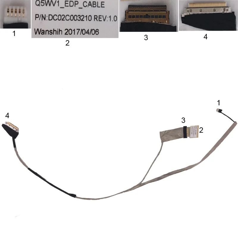 

New LCD LED Video Flex Cable For Acer Aspire V3 V3-551 V3-551G NV52L Q5WV1 PN:DC02C003210 Notebook LCD LVDS CABLE