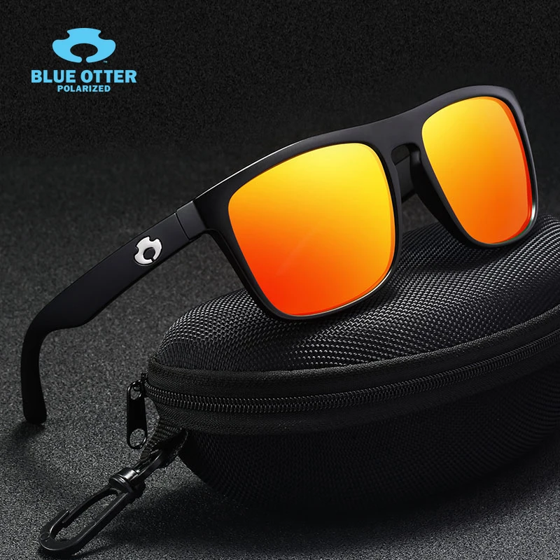 

BLUE OTTER Polarized UV-Protective Anti-Glare Square Unisex Sunglasses - HD Vision for Sports & Daily Use BT05