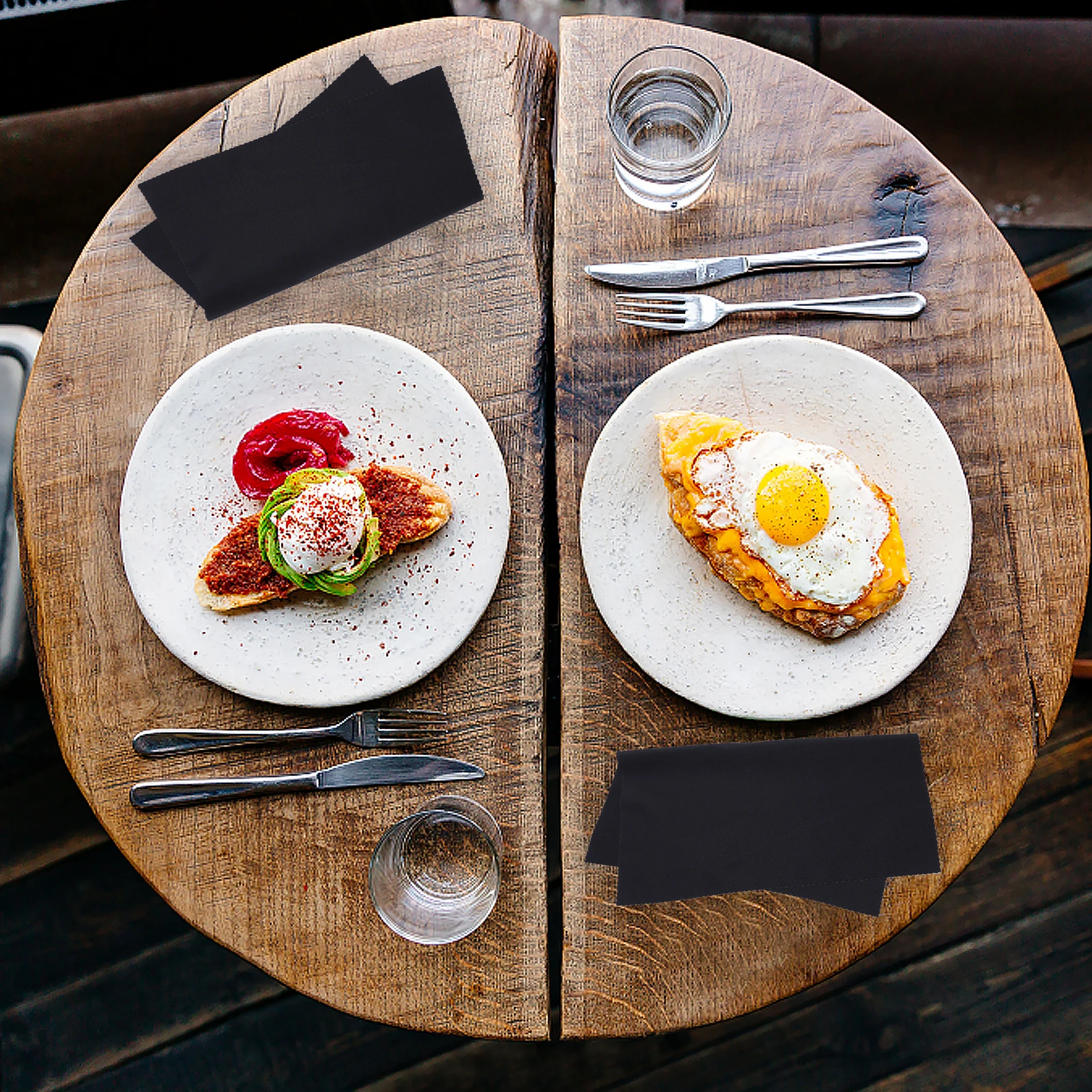 

6Pcs Black Solid Napkin Cloths for Dining Table Home Restaurant Hotel Party Elegant Dinner Napkins Machine Washable Durable