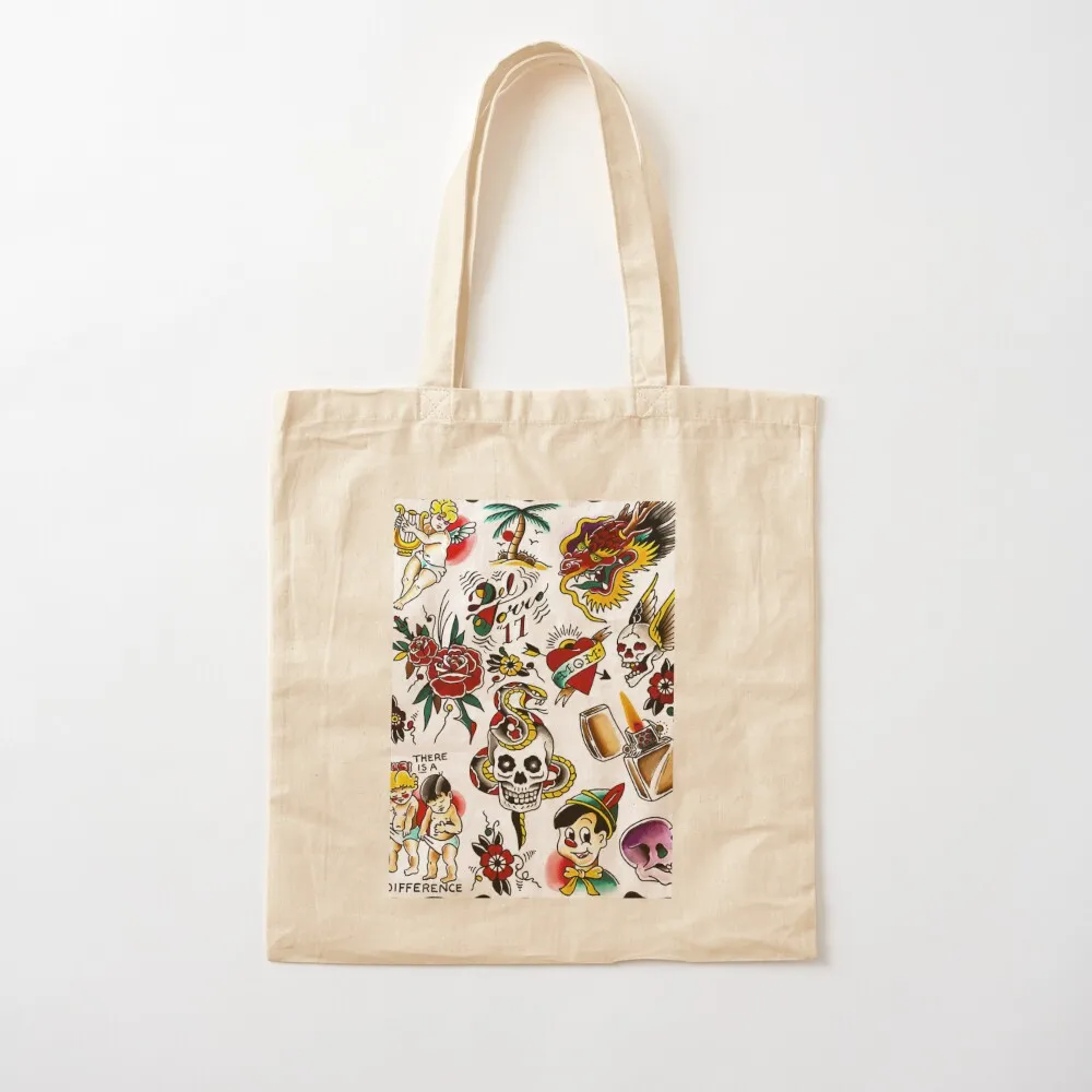 Tattoo Flash Sheet Tote Bag custom fabric bag Handbags Cloth bag female