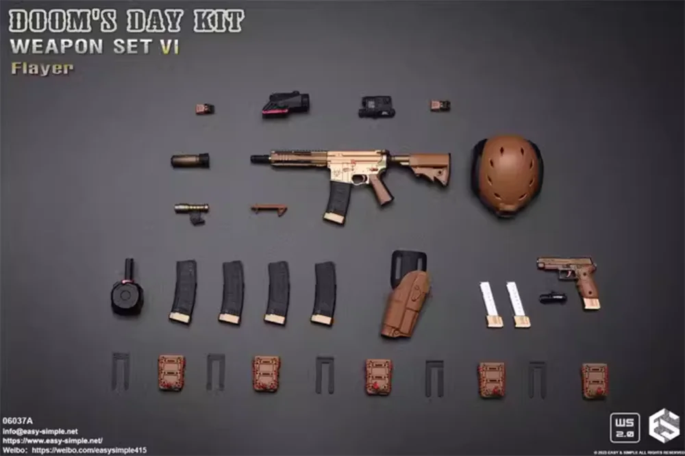 

1/6 Easy&Simple ES 06037 Soldier Doll Weapons Toys Model Helmet P266 Secondary Weapons Accessories Fit 12" Doll Figure Collect