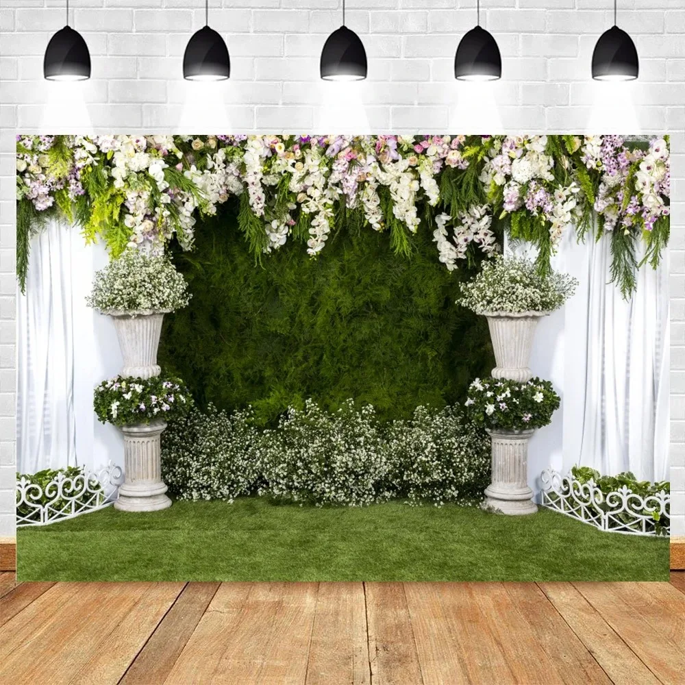 Wedding Photography custom Backdrop Flower Floral Bridal Shower Ceremony Baby Birthday Photographic Background Photo Studio Prop