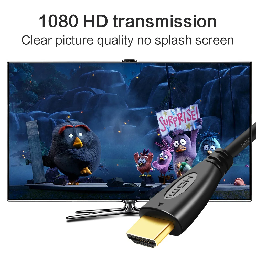 Kabel kompatybilny z HDMI szybkie kable Audio wideo 1.4 1080P pozłacane na projektor do komputera przejściówka Cabo HD na HD