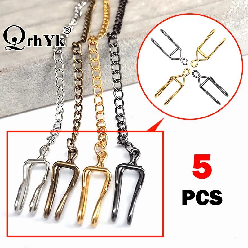 5 Pcs Pocket Watch Chain Hooks Replacement Buckles Waist Chain Buckle U Shaped Chain Hooks DIY Accessory
