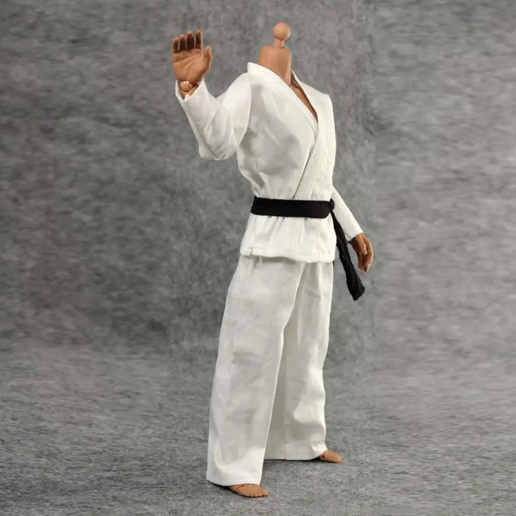 Vêtements de figurine d'action, judo de karaté blanc imbibé, vêtements Wu GSigned, 1/6