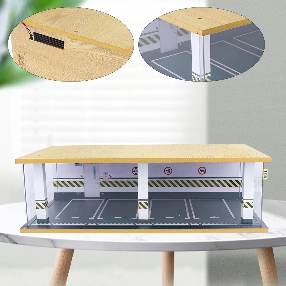 

1/24 Scale Modular Garage with 4 Parking Spaces, Diorama Scene for Model Display, Realistic Building & Landscape Accessories