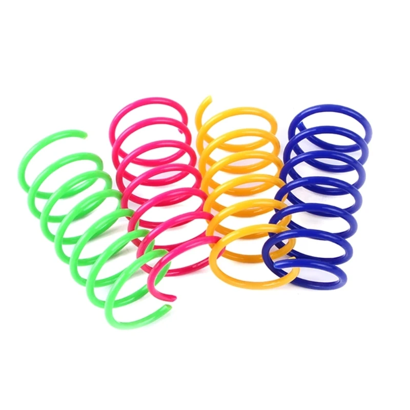 4 pezzi giocattolo per gatti gatti colorati a molla giocattolo giocattolo a spirale per gattino attività interna