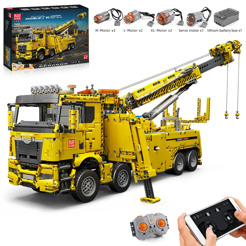 Mould King 17028 Technisches Auto-Spielzeug APP&RC Motorisiertes Feuerwehrfahrzeug-Modell Bausatz Bausteine Kinder Weihnachtsgeschenk