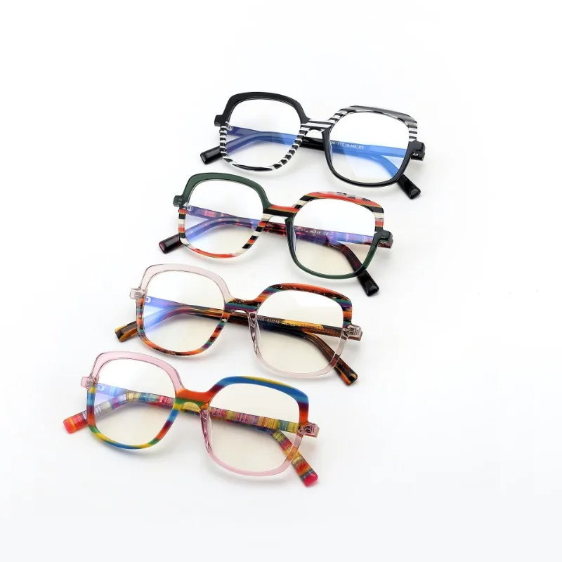 Vintage Retro Square Eyeglass Frame Acetate Colorful for Men Women High Quality Glasses Frames Fashion Optical  Reading Myopia