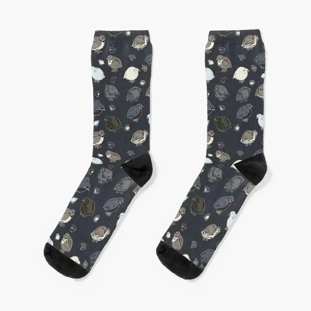 Button Quail Pattern Socks man with print colored sports stockings Socks For Women Men's