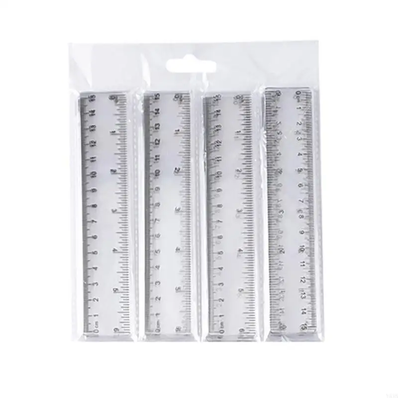 Y5JB 4PCS Geometrisches Herrscher Schulbüro Herrscher für Lehrer Klarer Herrscher plastischer Zerschmückungssicherer Herrscher