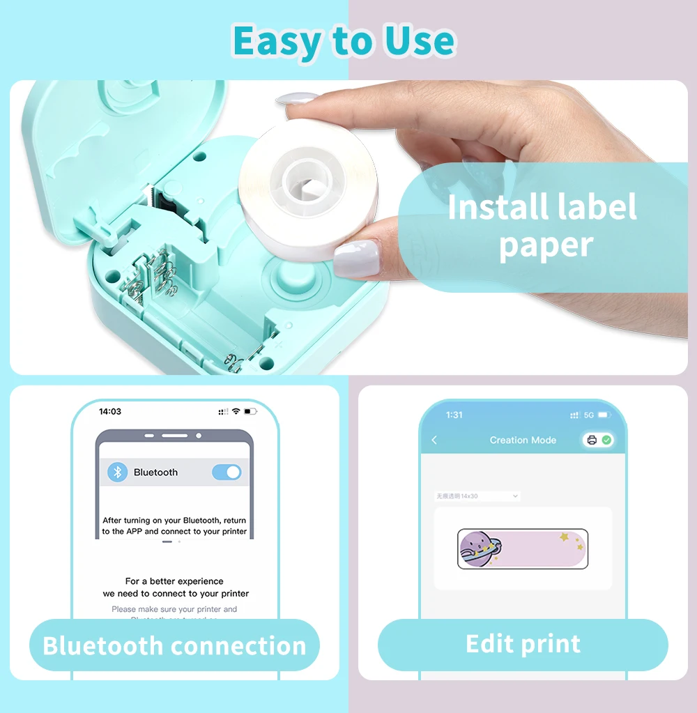 1 Roll Label Sticker Price Tag Sticker Thermal Label Sticker Paper Inkless Mini Portabel Label for Phomemo Q30 Q31 D30 Printer